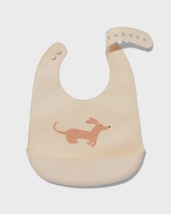 HEMA Slabbetje met bakje beige met hond