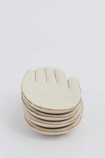 Beige gebaksbordjes hand