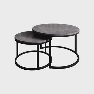 Meubella - Salontafel Rica - Zwart marmerlook - Set van 2 Meubella - Salontafel Rica - Zwart marmerlook - Set van 2