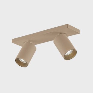 Arcchio spot Brinja, bruin, hoekig, Ø 6 cm, 2-lamps, GU10