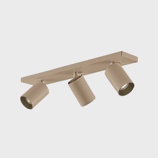 Arcchio spot Brinja, bruin, hoekig, Ø 6 cm, 3-lamps, GU10