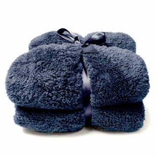 Unique Living Plaid Teddy - Blauw - Polyester - 150xx200cm (BxHxD)