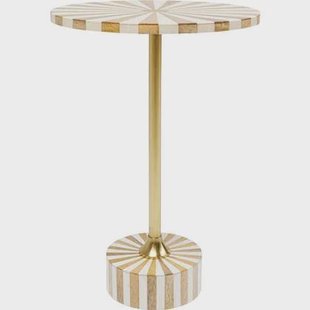 Bijzettafel Domero Cirque Ø40cm Goud Wit Kare Design