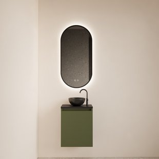 Fonteinmeubel BWS Meadow 40x50 cm Olijf Groen Incl. Topplaat Mat Zwart