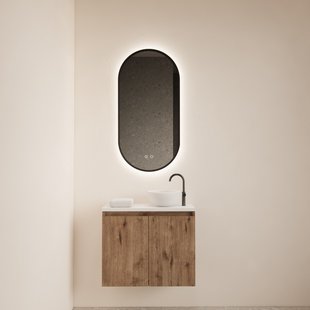 Fonteinmeubel BWS Meadow 60x50 cm Wellington Oak Incl. Topplaat Mat Wit