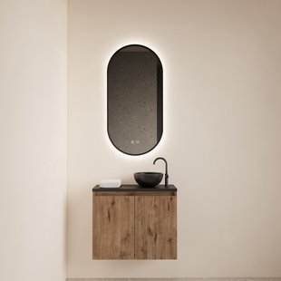 Fonteinmeubel BWS Meadow 60x50 cm Wellington Oak Incl. Topplaat Mat Zwart