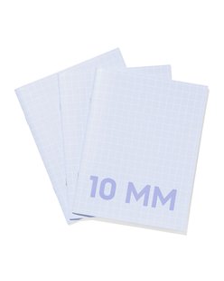 HEMA Schriften blauw A5 geruit 10mm - 3 stuks
