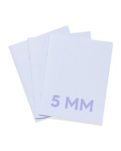 HEMA Schriften blauw A5 geruit 5mm - 3 stuks