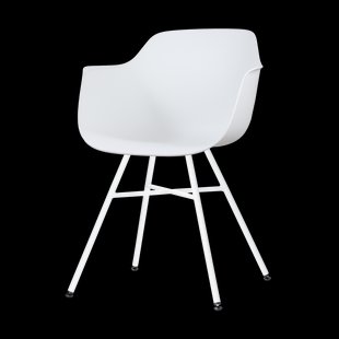 Noa-Puk kunststof tuinstoel wit - wit onderstel