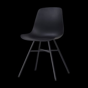 Noa-Pip kunststof tuinstoel zwart - zwart onderstel