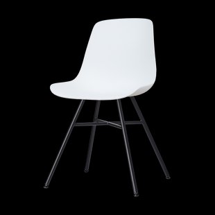 Noa-Pip kunststof tuinstoel wit - zwart onderstel