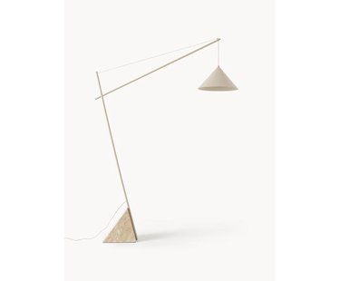 Grote Reyna leeslamp met travertijnen voet