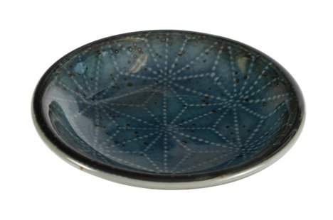 Blauw/Witte Sojasaus Schaal - Keramiek - 9,5 x 2 cm