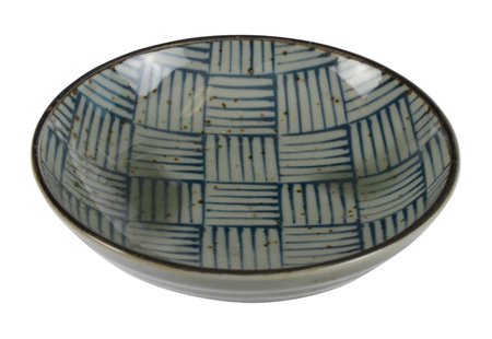 Sojasaus Schaal Keramiek - Blauw/Witte Ontwerp - 10,2 x 2,5 cm