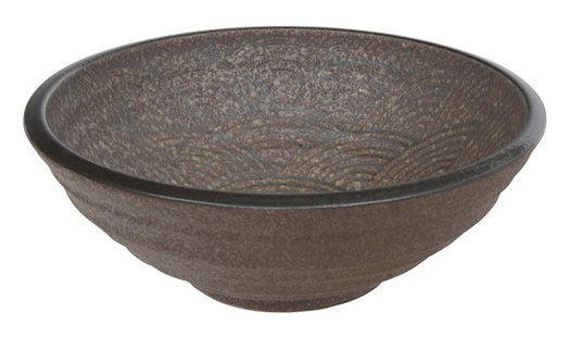 Bruine Kom - Mino Yaki Collectie - Aardewerk 1500ml - 24x8cm