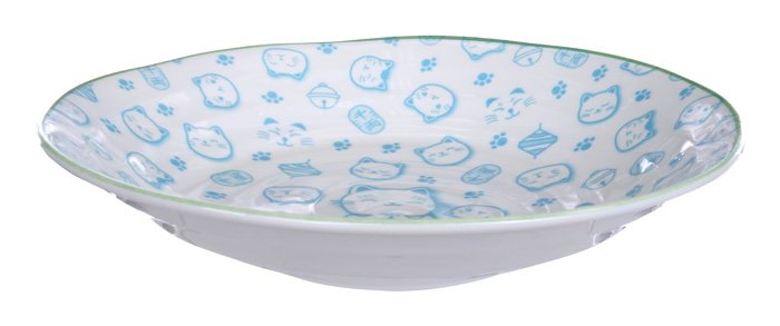 Lichtblauw/Wit Bord - Lucky Cats Collectie - 25.3 x 5 cm