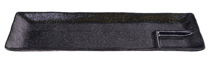 Zwart Rechthoekig Serveerbord - The Oriental Shop - 33.2 x 10.5 cm