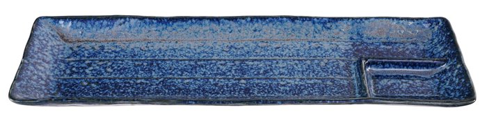 Blauw Rechthoekig Serveerbord - The Oriental Shop - 33.2 x 10.5cm