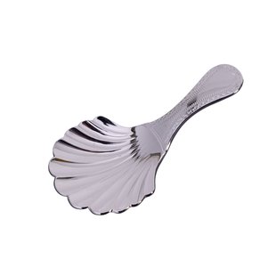 Zilveren Theelepel met Schelpontwerp - The Oriental Shop - 4 x 8 cm