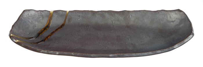 Zwart/Bruin Rechthoekig Bord - The Oriental Shop - 37 x 15 cm