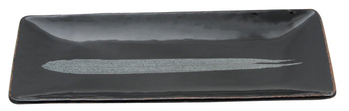 Zwart Zilver Rechthoekig Bord - Silver Brush - 29 x 13cm