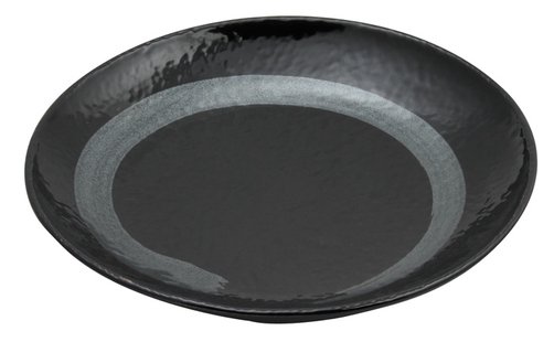 Zwart/Zilver Bord - Silver Brush Collectie - Diameter 26cm