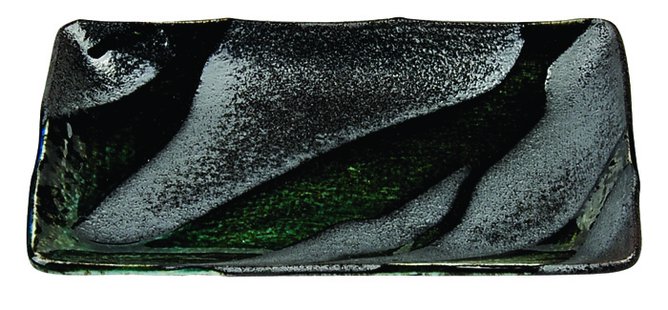 Groen/Grijs Rechthoekig Bord - Green Grey Oribe Series - 21 x 13cm