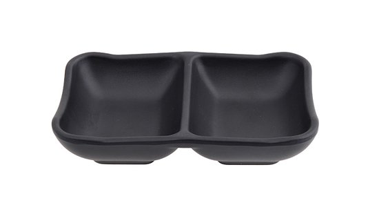 Zwart Saus Schaaltje - Melamine - 2-delig - 13 x 8.5 x 3cm