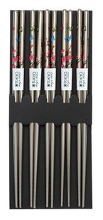 Roestvrij stalen eetstokjes met figuur - Set van 5 paar