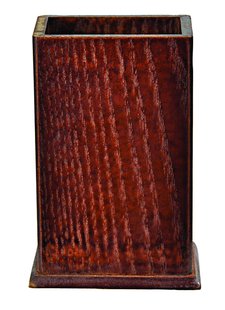 Houten Eetstokjes Houder - Donkerbruin Natuurlijk Hout - 9 x 14 cm