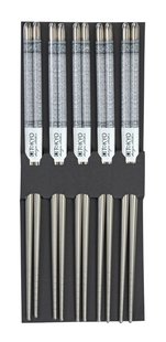 Roestvrij Stalen Eetstokjes met Karakusa Patroon - Set van 5 paar