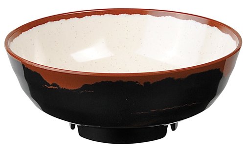 Zwart/Witte Kom - Melamine - Inhoud 1900ml - Afmeting 22.5 x 9cm