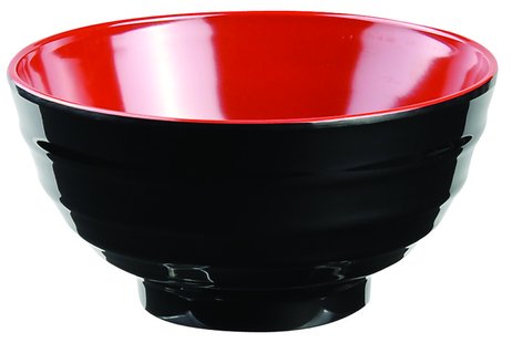 Zwart/Rode Kom - Melamine - 16.5 x 8.5cm