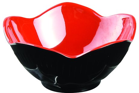 Melamine Kom Zwart/Rood - 9 x 4cm