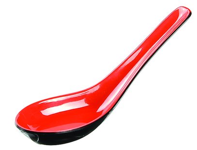 Melamine Lepel Zwart/Rood - 13.5 x 4.5 cm