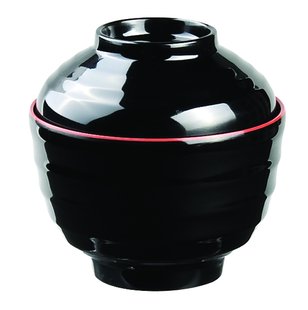 Melamine Kom Zwart/Rood - 10 x 9.5cm