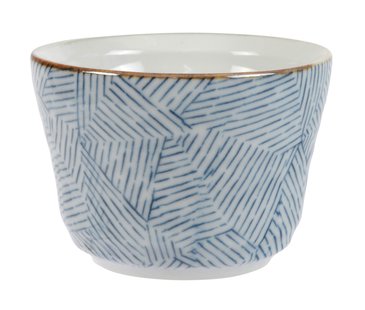 Blauw/Witte Soba Theekop - Porselein - 9 x 6.5cm