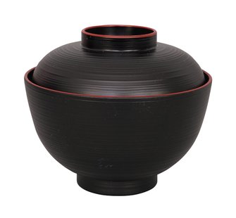 Zwart/Rode Kom - Lacquerware - 300ml - 10.8 x 6.35cm