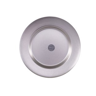 Ronde Schaal Vintage - Zilverkleurig Metaal - 19,5 x 1,6 cm