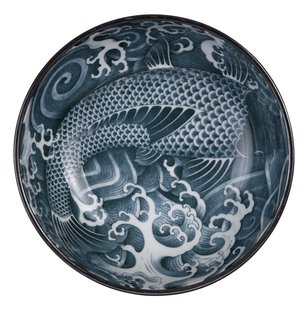 Carp Dinerbord Zwart 28 cm - Tokyo Design Studio Japonism