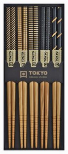Eetstokjes Set - Tokyo Design Studio - Black Stripe - 5 paar