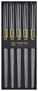 RVS Eetstokjes Set - Tokyo Design Studio - Zilver - 5 paar