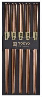 RVS Eetstokjes Giftbox - Tokyo Design Studio - Rosé Goud - 5 Stuks