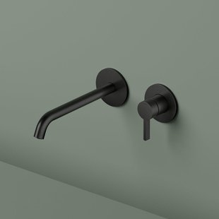 Hotbath Ace Afbouwdeel - voor wastafelmengkraan - 20cm uitloop - zwart geborsteld PVD AC105EXTMBP