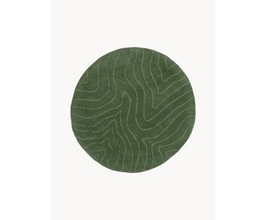 Rond wollen vloerkleed Aaron, handgetuft