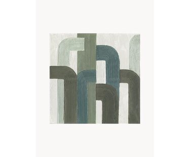 Handbeschilderde canvasdoek Green Lines