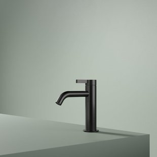 Hotbath Ace Wastafelmengkraan - laag - opbouw - zonder waste - zwart geborsteld PVD AC003MBP