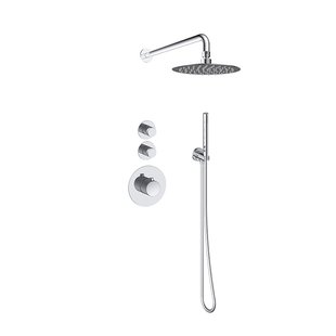 Doucheset Inbouw Deluxe Sanilux Giles Met Box Thermostaat Douchekop 25 cm Rond Chroom