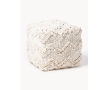 Poef Akesha met getuft zigzagpatroon