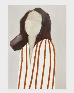 My Deer Art Shop - kaart + envelop - Lady in stripes - oranje